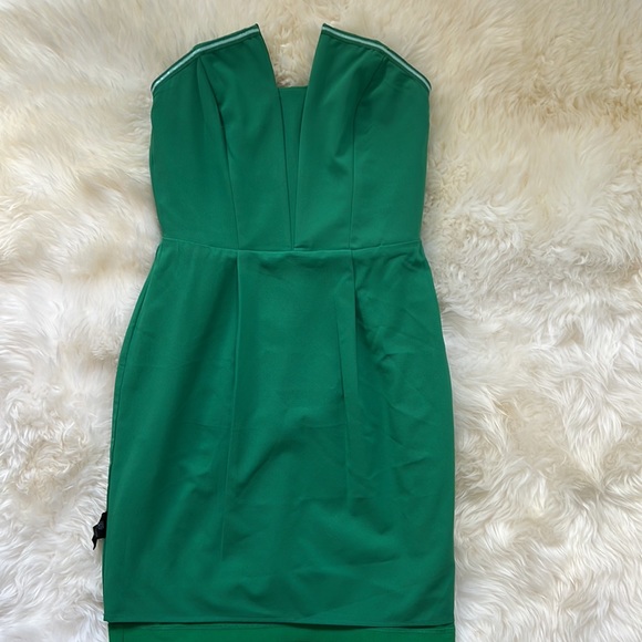 2009 Strapless Mini Sheath Adelyn Rae Dress Womens S 4 6 Vintage Y2K Green - Picture 14 of 14